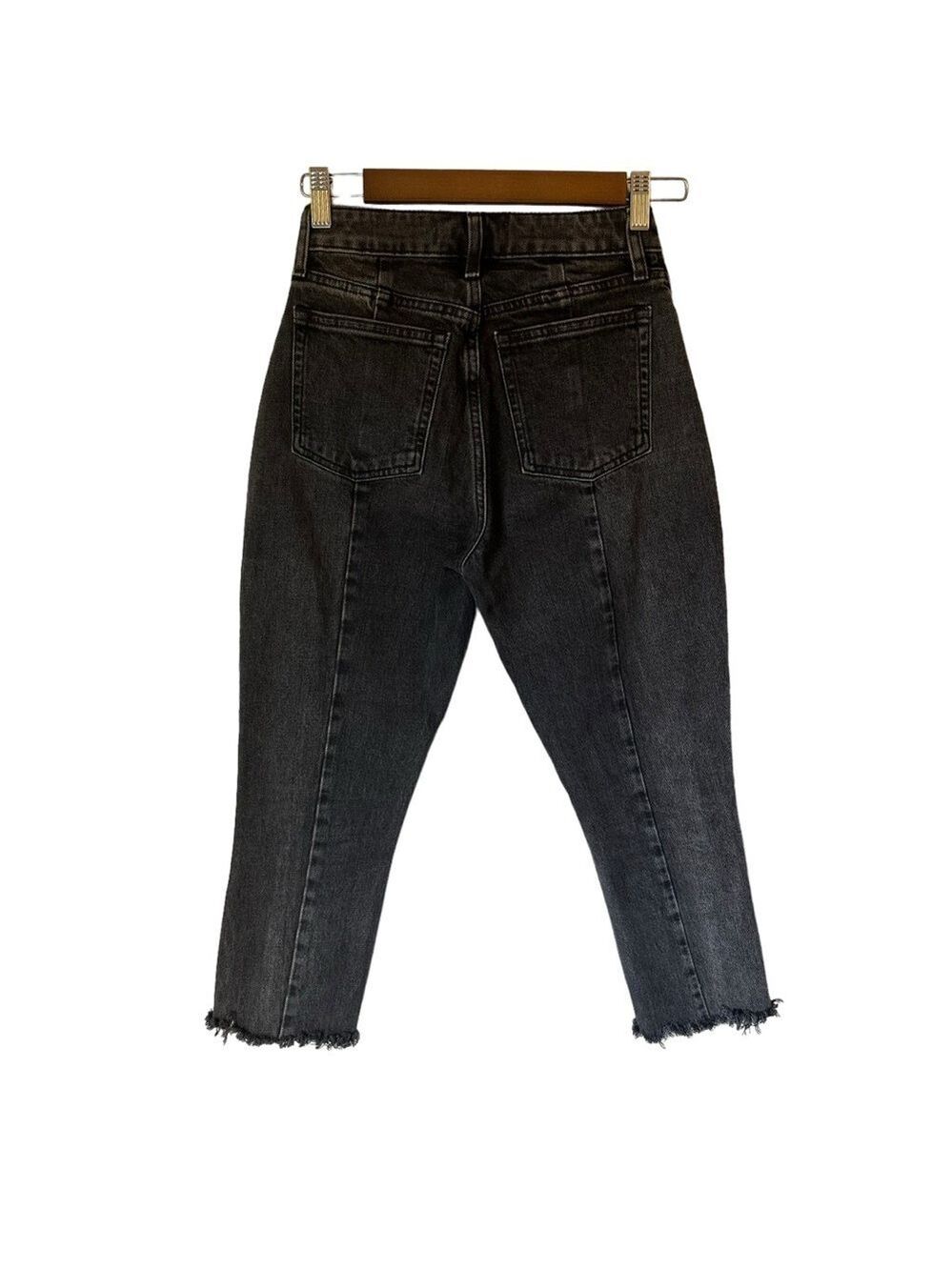 Abercrombie & Fitch Curve Love The Mom High Rise Black Jeans Size 24/00 Short - Picture 3 of 7